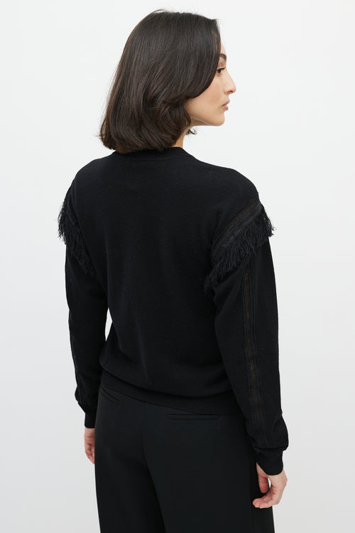 Chloe Black Fringe Cashmere Sweater