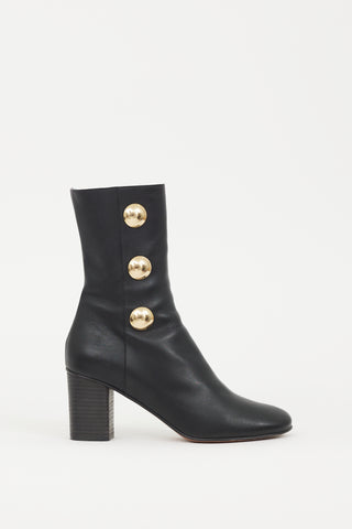 Chloé Black 
Gold Leather Orlando Boot