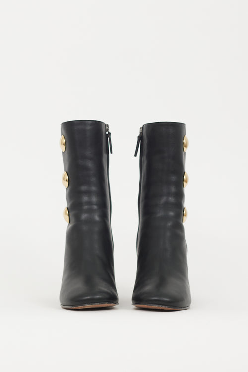 Chloé Black 
Gold Leather Orlando Boot