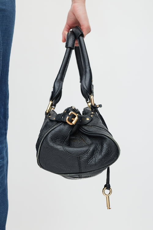 Chloé Black 
Gold Leather Paddington Bag