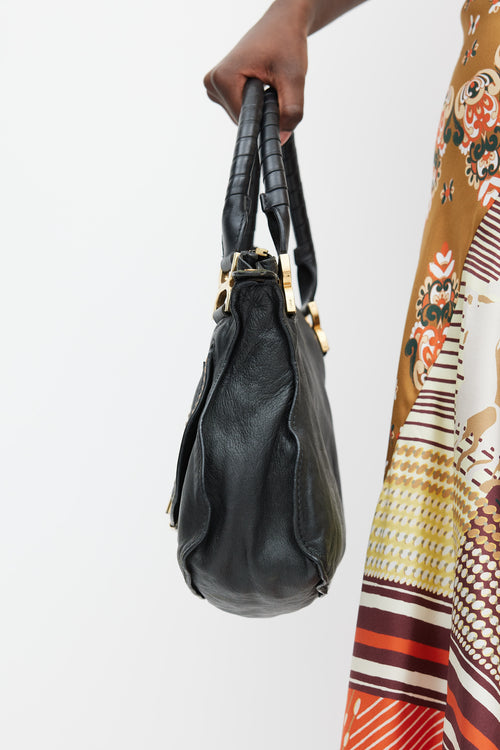 Chloé Black 
Gold Leather Marcie Bag