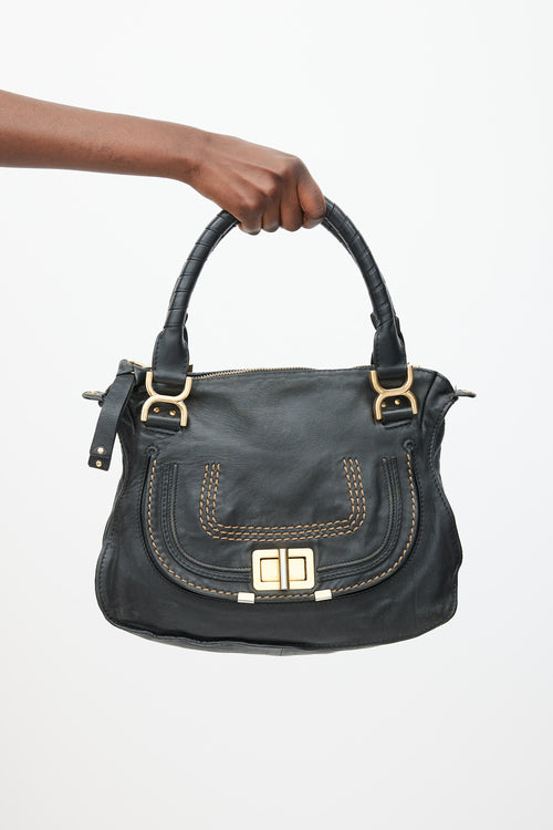 Chloé Black 
Gold Leather Marcie Bag