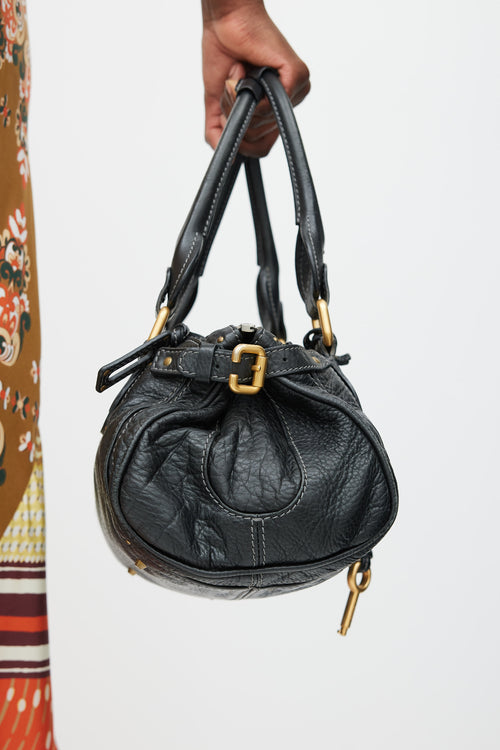 Chloé Black 
Gold Leather Paddington Bag