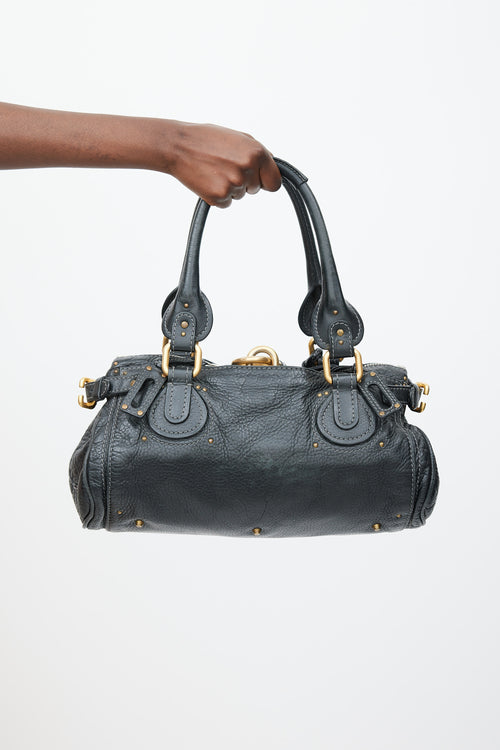 Chloé Black 
Gold Leather Paddington Bag