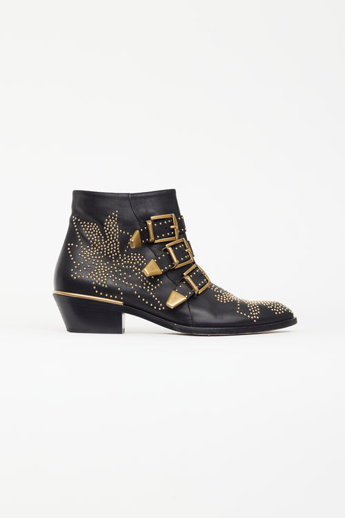 Chloé Black 
Gold Susanna Studded Boot