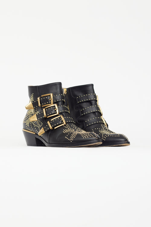 Chloé Black 
Gold Susanna Studded Boot