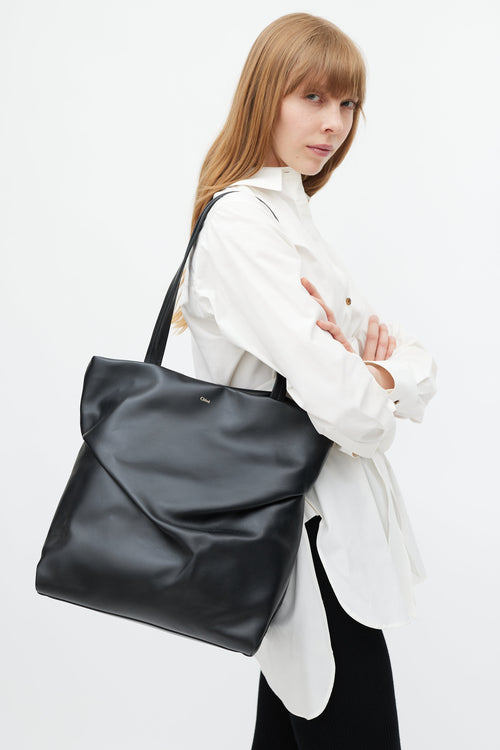 Chloé Black Judy Folded Leather Tote