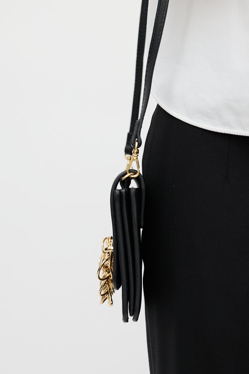 Chloé Black Leather Drew Bijou Clutch