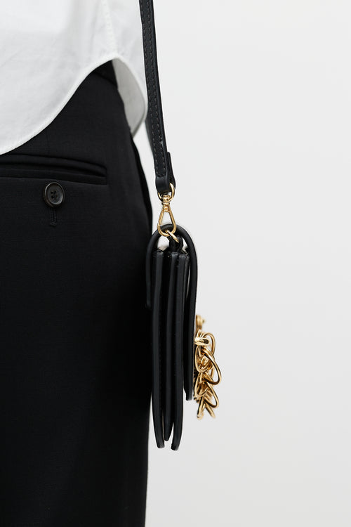 Chloé Black Leather Drew Bijou Clutch