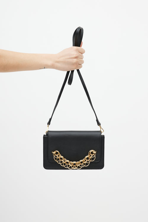 Chloé Black Leather Drew Bijou Clutch