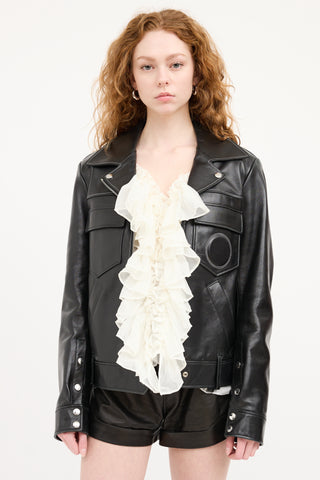 Panel Leather Jacket