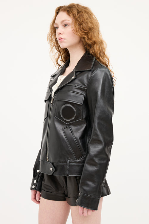 Panel Leather Jacket