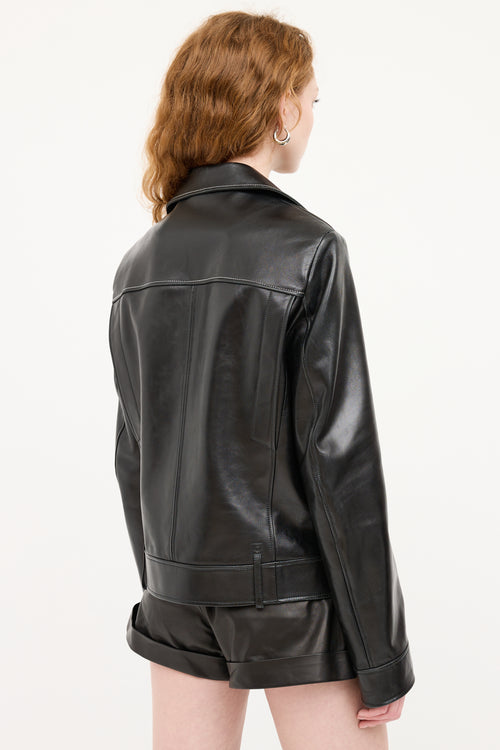 Panel Leather Jacket