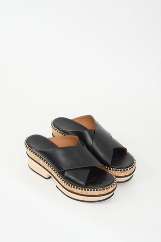 Chloé Black Leather Laia Split Sole Mule