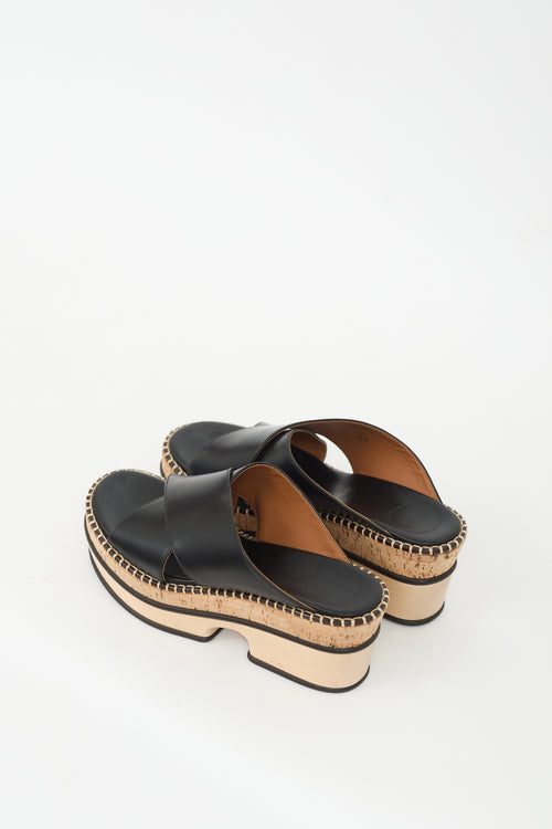 Chloé Black Leather Laia Split Sole Mule