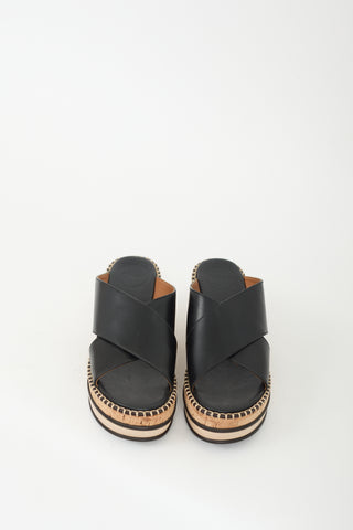 Chloé Black Leather Laia Split Sole Mule