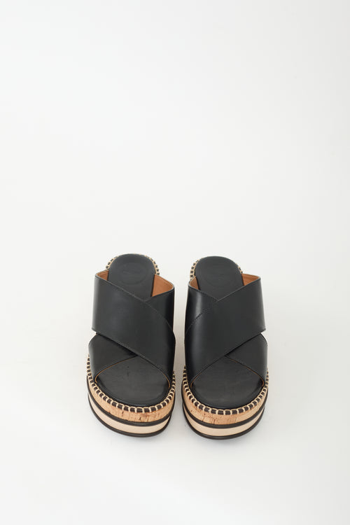 Chloé Black Leather Laia Split Sole Mule