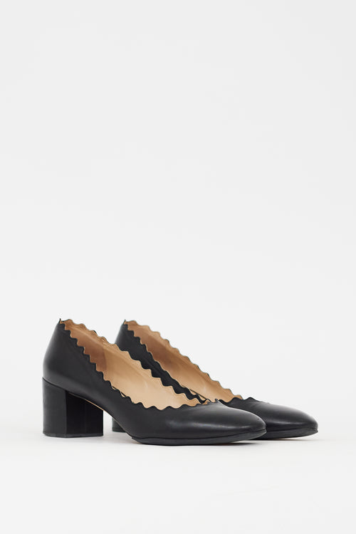 Chloé Black Leather Lauren Pump