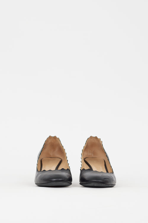 Chloé Black Leather Lauren Pump