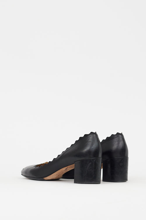 Chloé Black Leather Lauren Pump