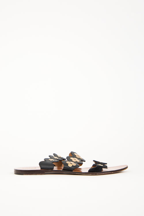 Chloé Black Leather Lauren Sandal