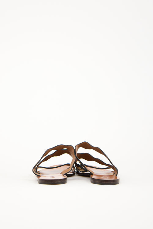 Chloé Black Leather Lauren Sandal