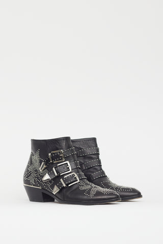 Chloé Black 
Silver Susanna Studded Boot