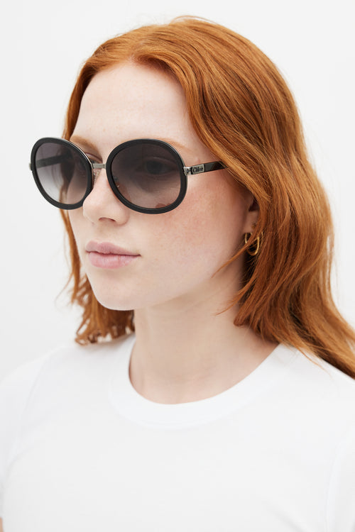 Chloé Black Mimosa Round Sunglasses