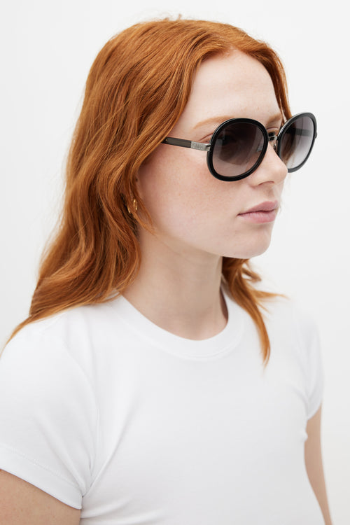 Chloé Black Mimosa Round Sunglasses