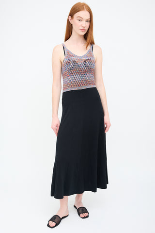 Chloé Black 
Multi Wool Crochet Maxi Dress