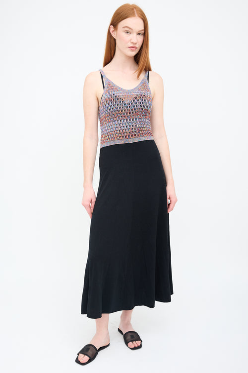 Chloé Black 
Multi Wool Crochet Maxi Dress