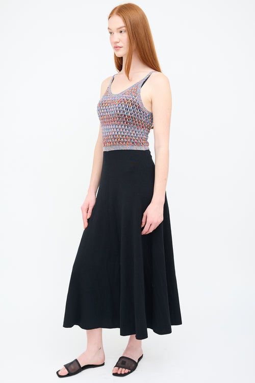 Chloé Black 
Multi Wool Crochet Maxi Dress