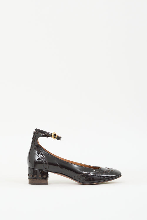 Chloé Black Patent Leather Brogue  Pump