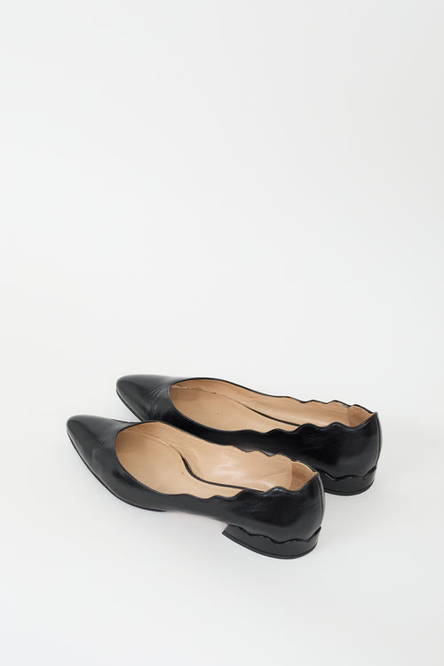 Chloé Black Patent Pointed Toe Ballet Flat