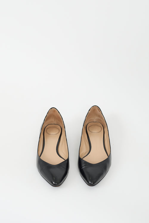 Chloé Black Patent Pointed Toe Ballet Flat