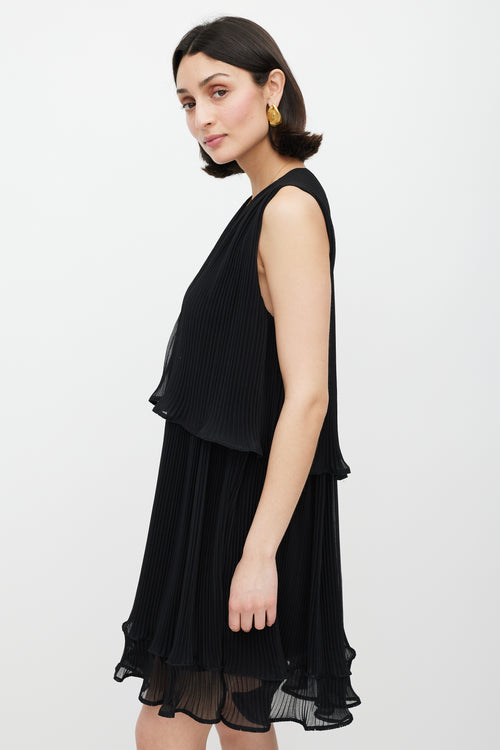 Chloé Black Pleated Tiered Dress