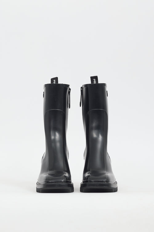 Chloé Black Rubber Betty Rain Boot