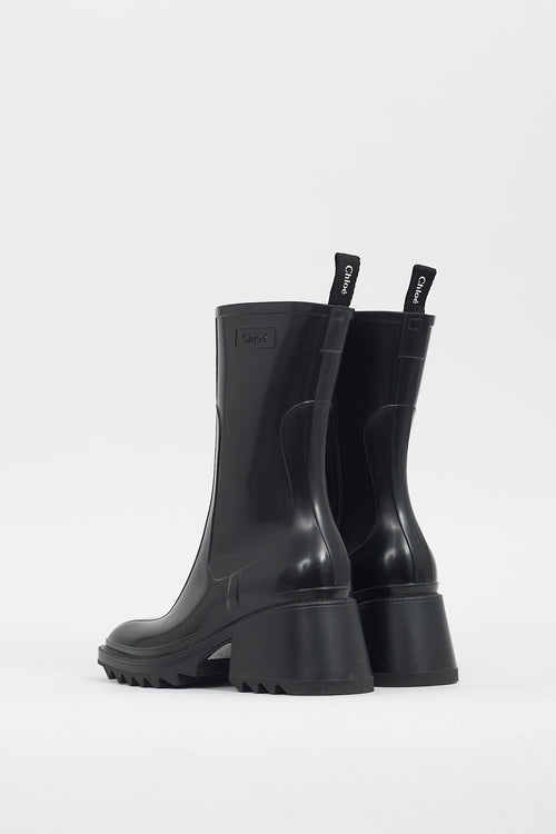 Chloé Black Rubber Betty Rain Boot