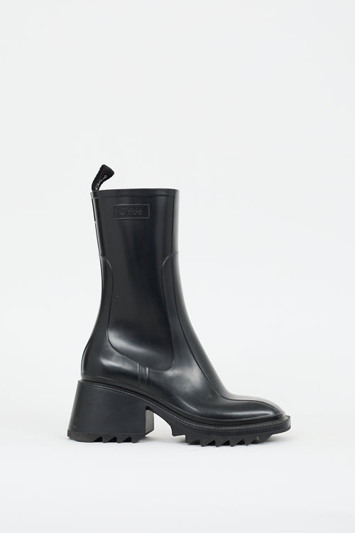 Chloé Black Rubber Betty Rain Boot