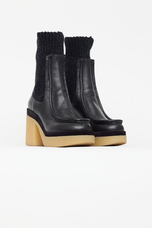 Chloé Black Sock 
Gum Sole Jamie  Boot