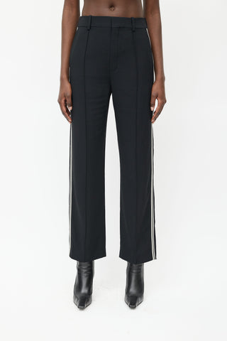 Chloé Black 
White Stripe Trouser