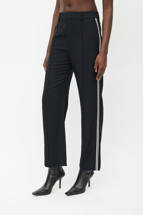 Chloé Black 
White Stripe Trouser