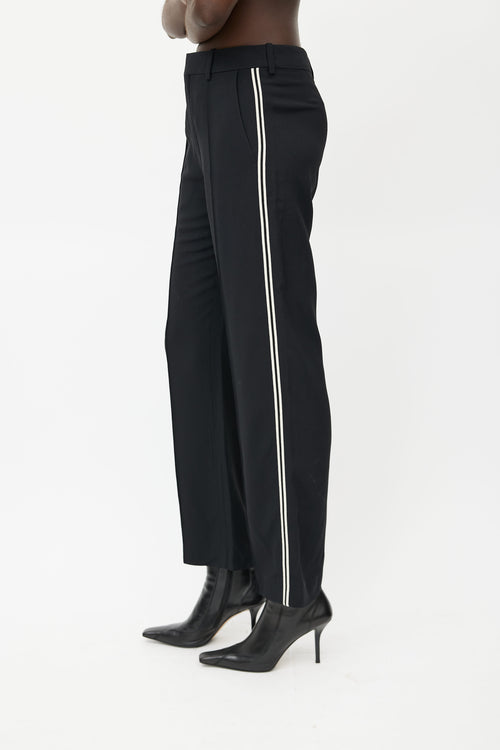 Chloé Black 
White Stripe Trouser