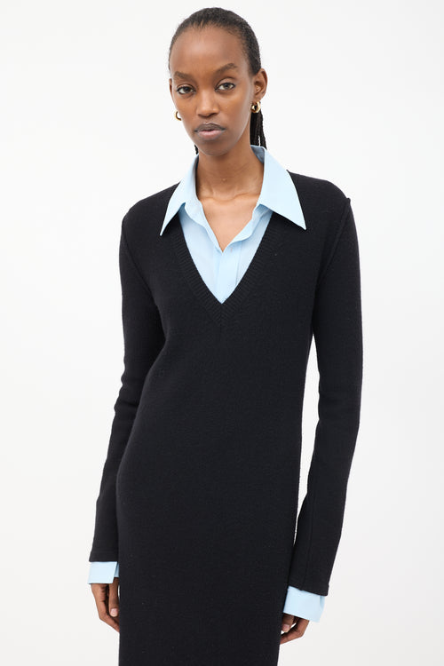 Chloé Black Wool 
Cashmere Midi Sweater Dress