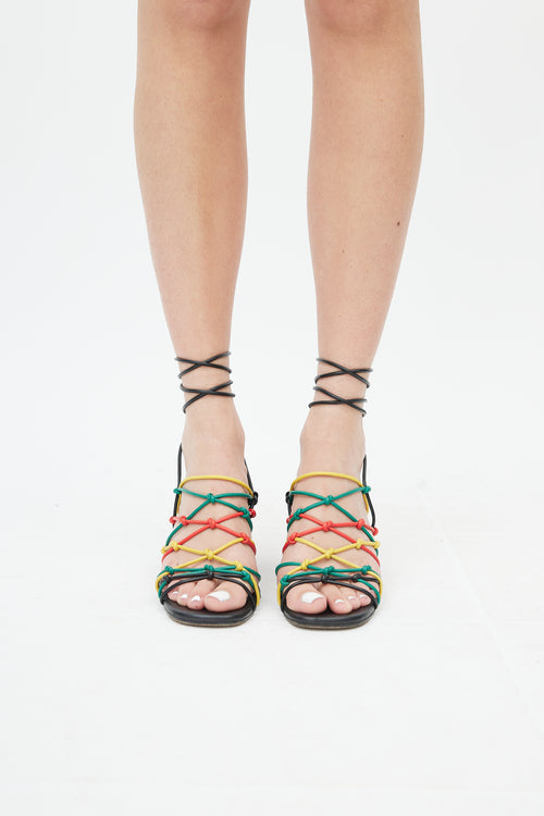 Chloé Black 
Multi Leather Strappy Sandal