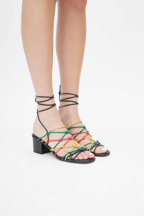 Chloé Black 
Multi Leather Strappy Sandal