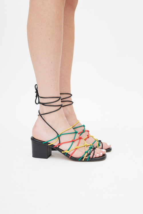 Chloé Black 
Multi Leather Strappy Sandal