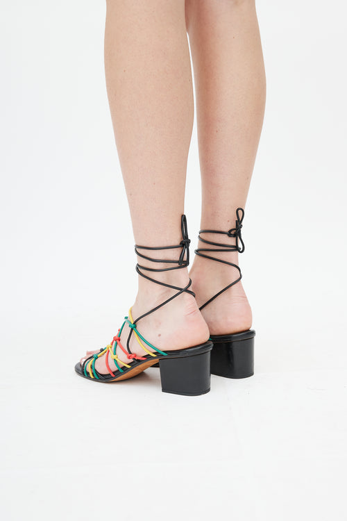 Chloé Black 
Multi Leather Strappy Sandal