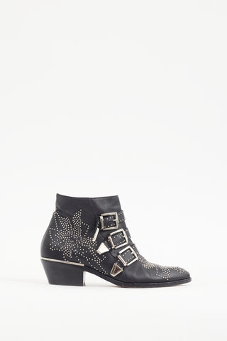 Chloé Black 
Silver Studded Leather Susanna Boot