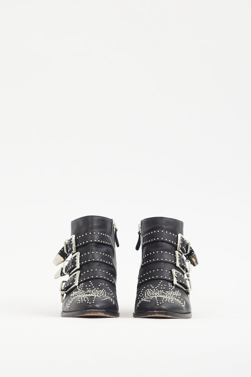 Chloé Black 
Silver Studded Leather Susanna Boot